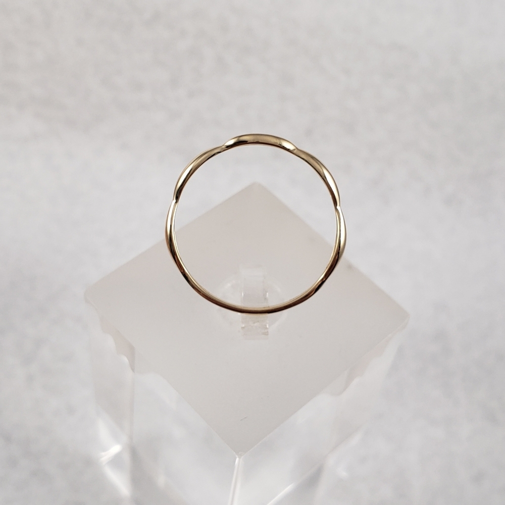 Delicate 14k Yellow Gold & Diamonds Band - Picture 3 of 8